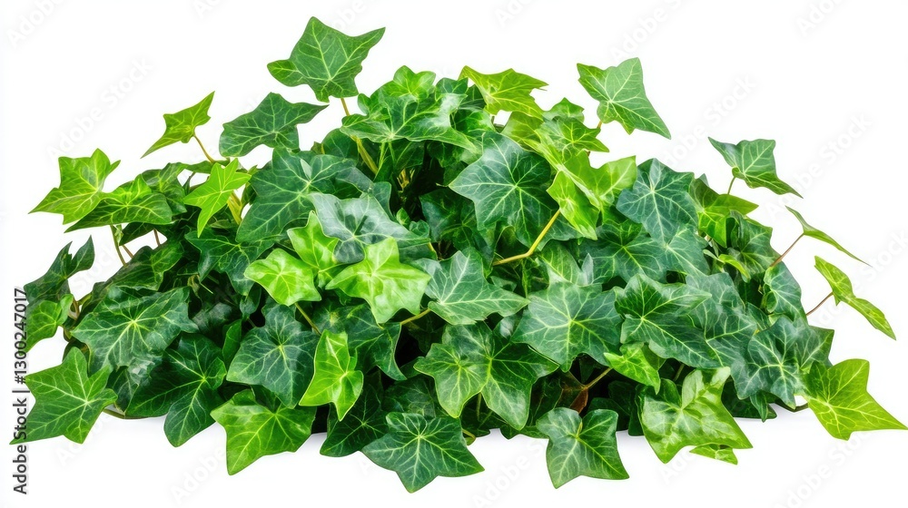 Lush Green Ivy Detailed Leaf Texture on White Background Lush Green Ivy Detailed Leaf Texture on White Background