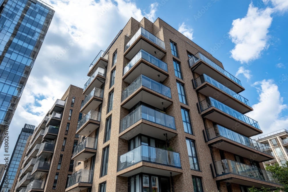 A sleek residential building with large windows and contemporary balconies. A sleek residential building with large windows and contemporary balconies.