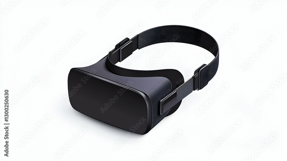 Black Virtual Reality Headset Isolated on a White Background Technology Gadget Black Virtual Reality Headset Isolated on a White Background Technology Gadget