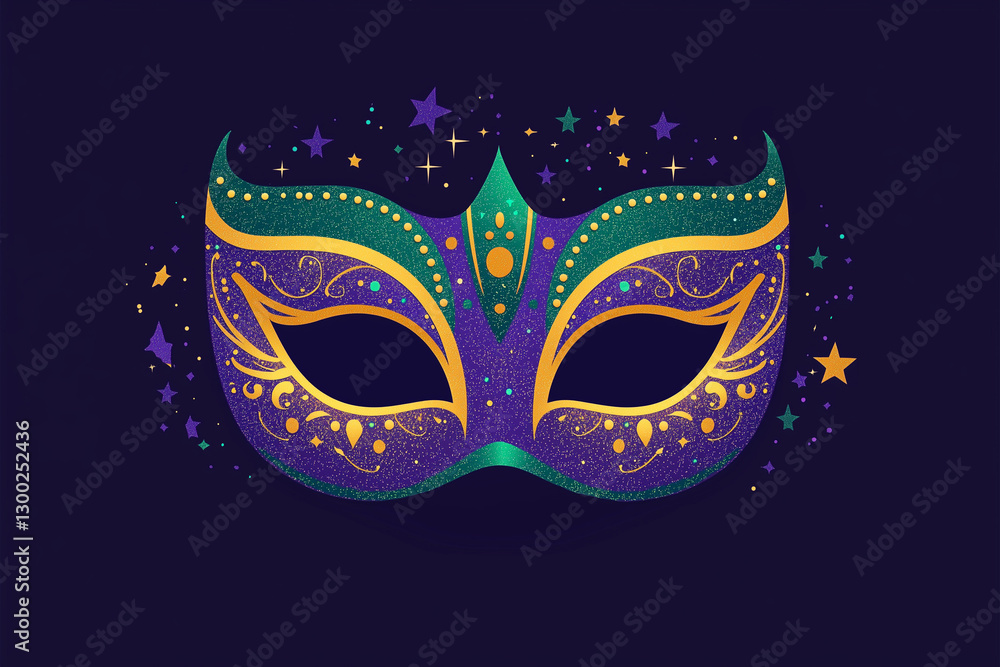 Decorative purple and green masquerade mask on dark background Decorative purple and green masquerade mask on dark background