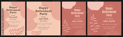 Retirement party flyer layout social media post design vintage royal traditional chill old ancient invitation card celebration festive senior Happy retirement flyer. vintage, traditional