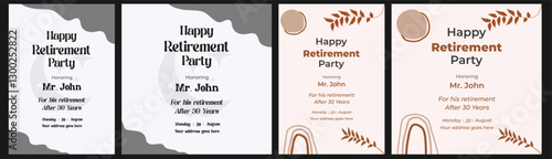 Retirement party flyer layout social media post design vintage royal traditional chill old ancient invitation card celebration festive senior Happy retirement flyer. vintage, traditional