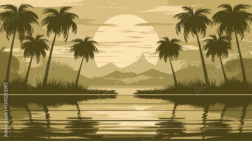 palm trees at sunset