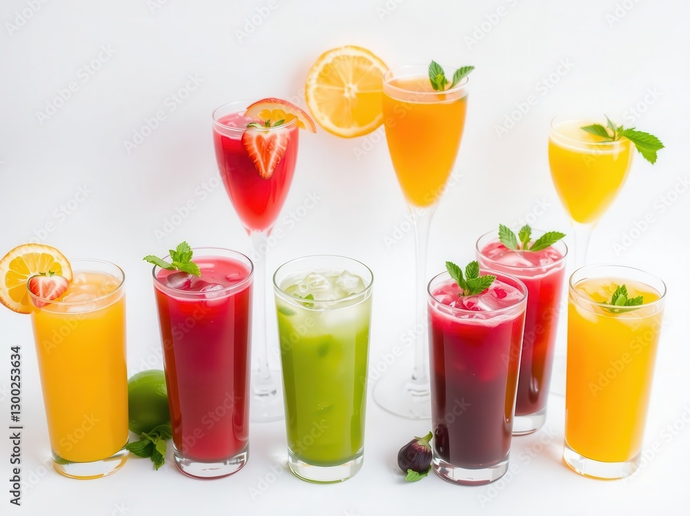 Fototapeta premium Refreshing Fruit Juices in Glasses