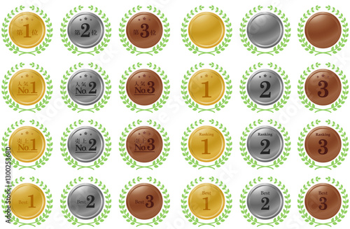 Ranking-medal and Moon Laurel