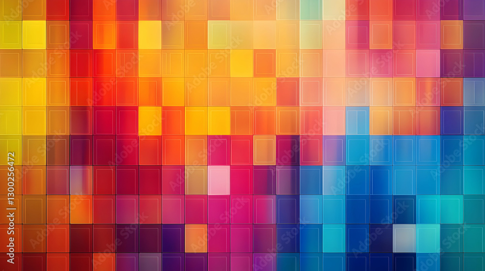 Abstract Colorful Mosaic Background of Square Cubes Arranged in a Gradient Pattern Abstract Colorful Mosaic Background of Square Cubes Arranged in a Gradient Pattern