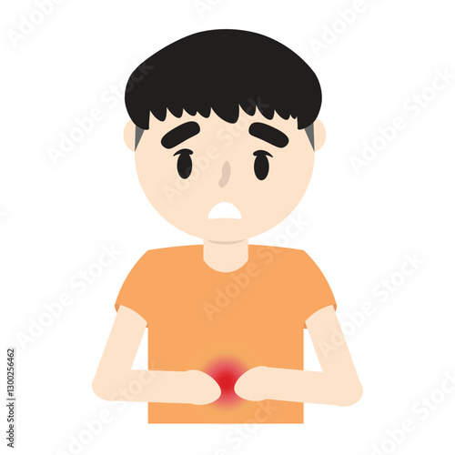 Indigestion and Stomach Discomfort, Stomach Pain Illustration