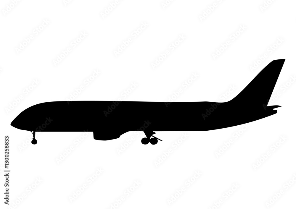 Obraz premium 旅客機 787 シルエット