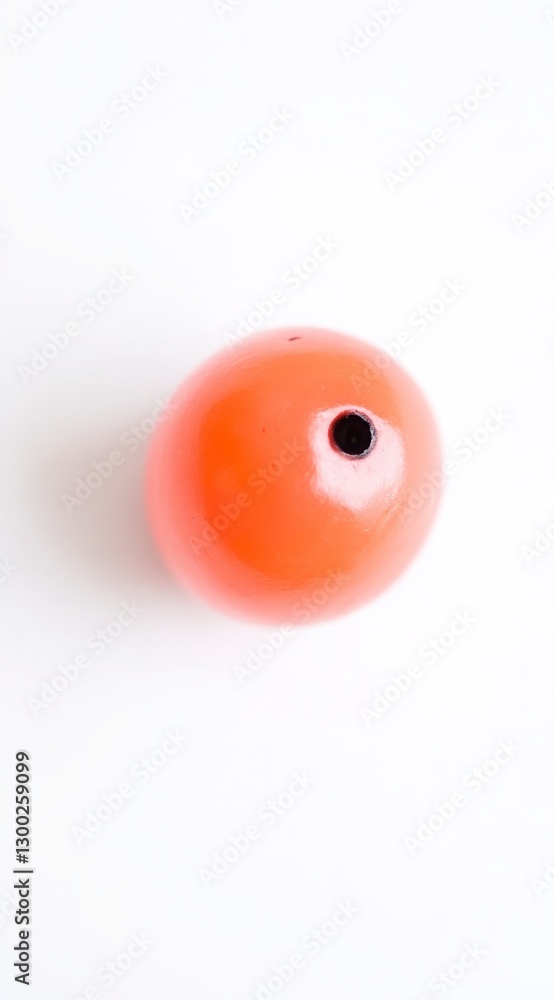 Single Bright Orange Round Object with a Black Hole in Center Single Bright Orange Round Object with a Black Hole in Center