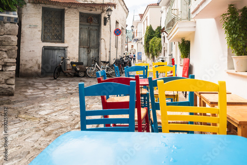 Fototapeta Naklejka Na Ścianę i Meble -  Skiatos, in the Sporades Islands. The Old Town.