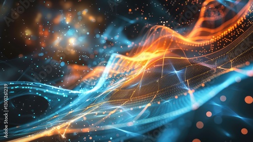 Wallpaper Mural Explore an abstract geometric representation featuring vibrant colors and dynamic patterns. This digital artwork embodies concepts of movement and energy with a modern aesthetic. Torontodigital.ca