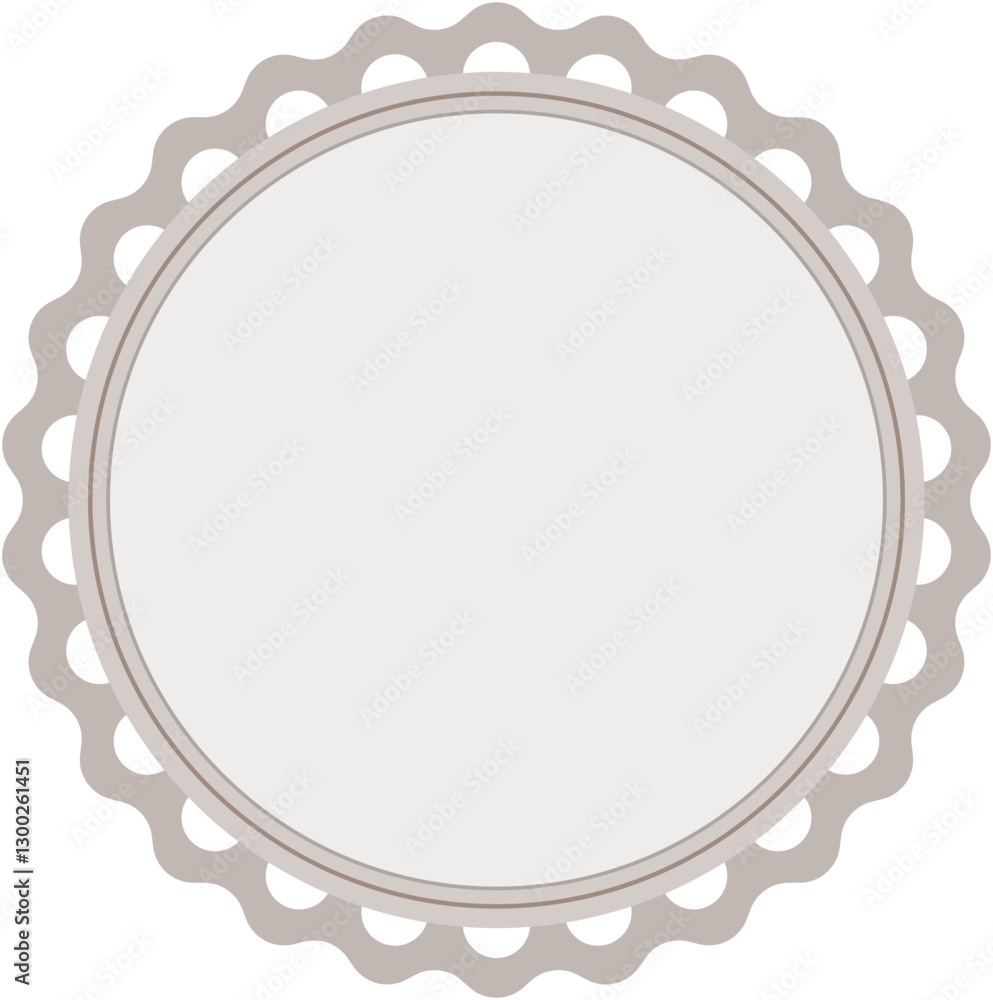 Blank Circle Label Sticker Shape with Decorative Edge Blank Circle Label Sticker Shape with Decorative Edge