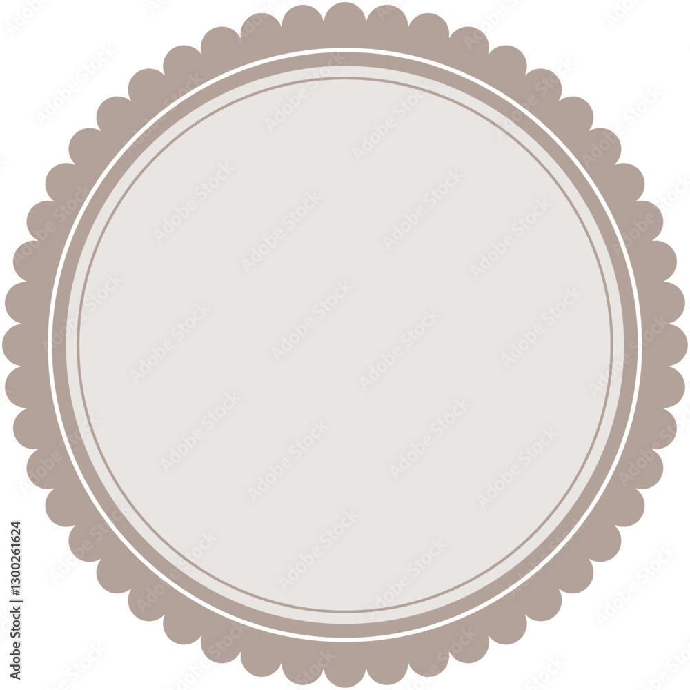 Blank Circle Label Sticker Shape with Decorative Edge Blank Circle Label Sticker Shape with Decorative Edge