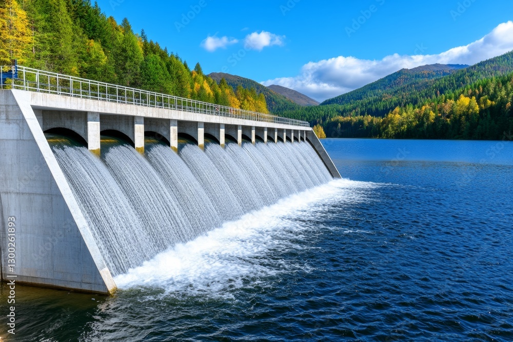 A stunning nighttime view of a dam, with bright lights illuminating the structure against the dark sky A stunning nighttime view of a dam, with bright lights illuminating the structure against the dark sky