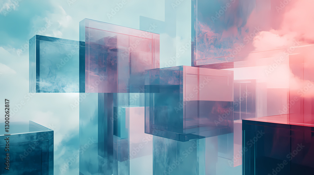 An abstract representation of mental clarity, with translucent, floating geometric shapes.