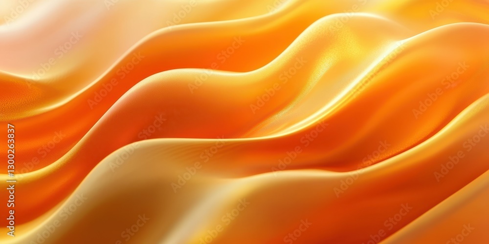 Fototapeta premium Flowing orange fabric waves create a warm and inviting atmosphere for interior design inspiration