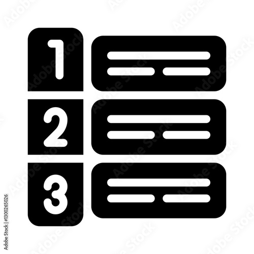 Tableau sur toile numbered list glyph icon