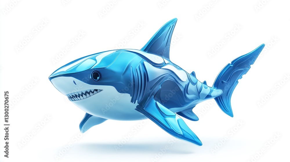 Glass Shark Swimming White Background Glass Shark Swimming White Background