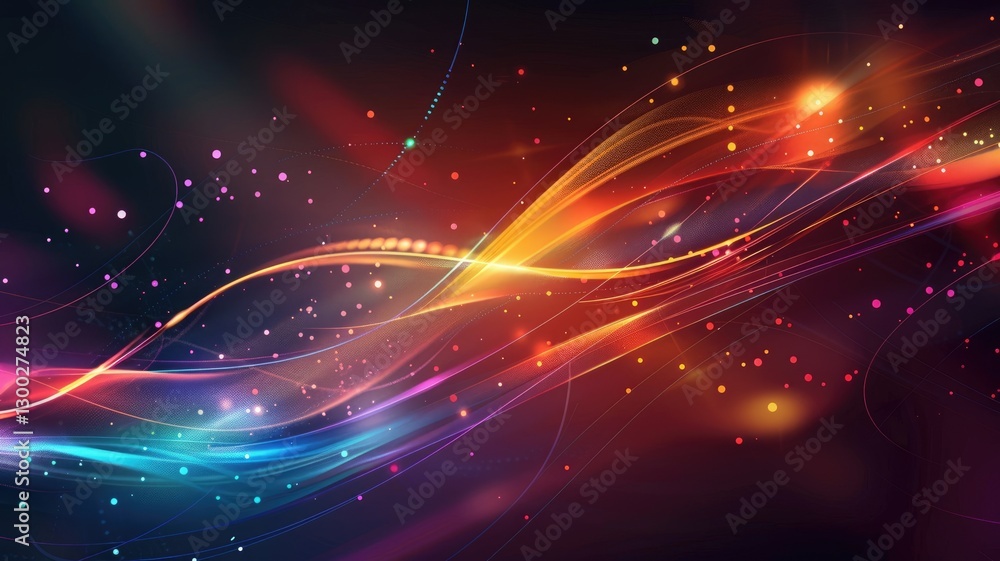 Obraz premium Abstract vivid color wave flowing express the energetic texture. Seamless texture of vividness curve swirling convey sense of harmony and wonderful scene perfect for effect and graphic design. AIG53.