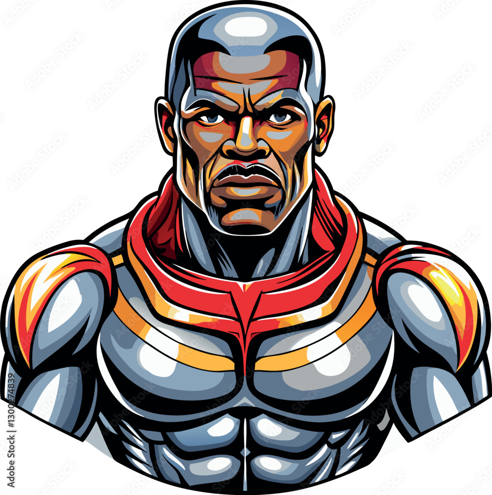 Fototapeta premium antico guerriero nigeriano in armatura 02