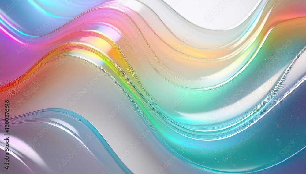 Obraz premium 抽象画、虹色のグラフィック素材