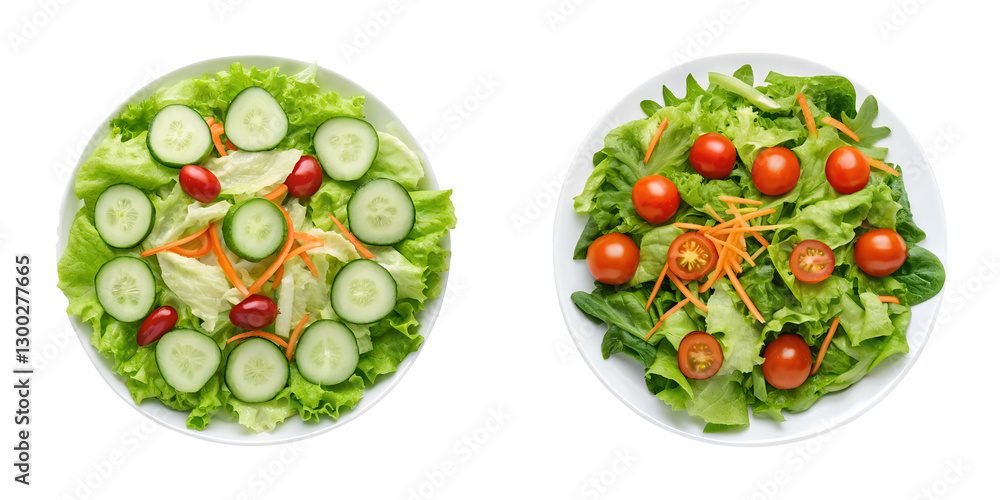 Two Different Style Green Salad on White, Mixed Green Salad, Fresh Healthy Salad, PNG Transparent Two Different Style Green Salad on White, Mixed Green Salad, Fresh Healthy Salad, PNG Transparent