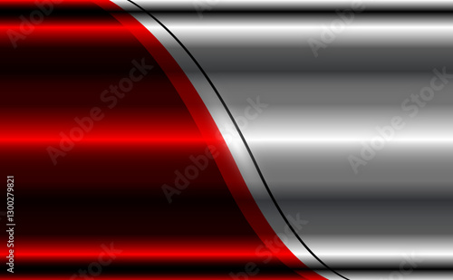 Metal background shiny red chrome metallic, silver polished steel texture wallpaper.