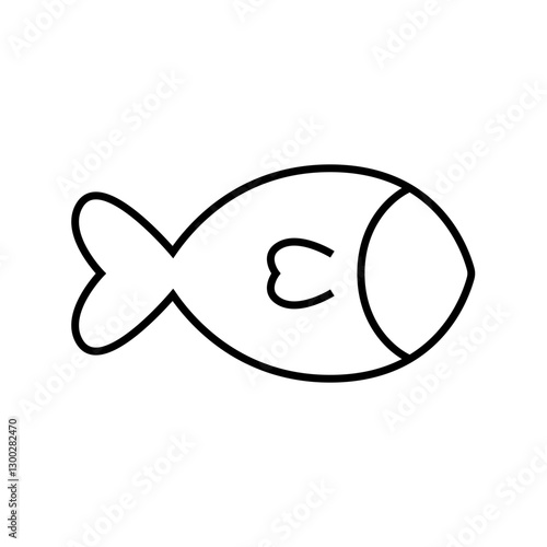simple drawing fish icon black simple vector illustration. fish outline logo