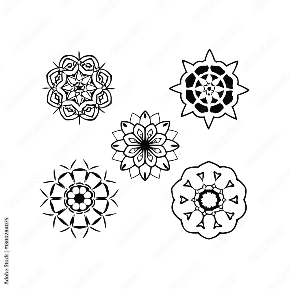 set of floral elements set of floral elements