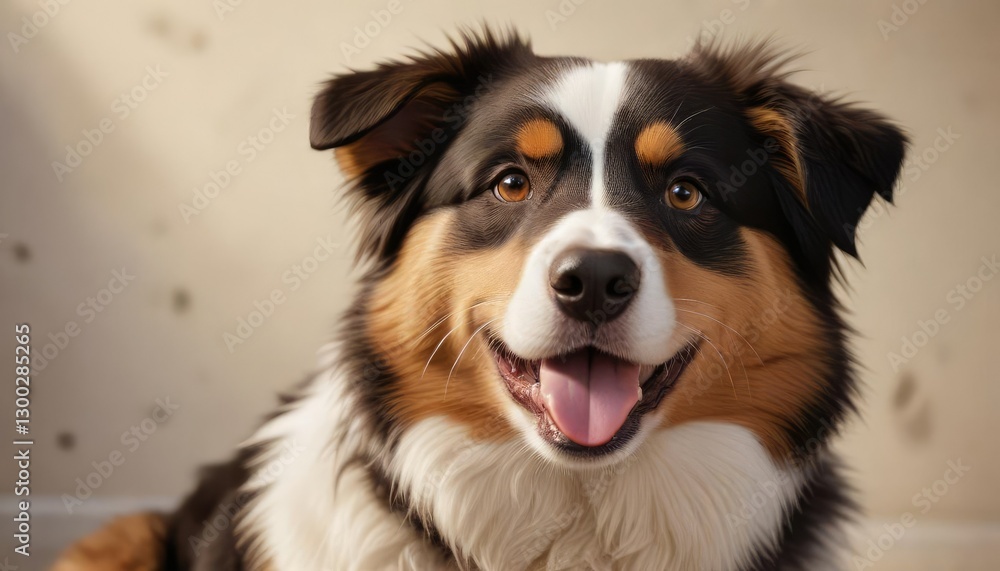 Cuteness overload Aussie Shepherd with tongue out, silly, goofy