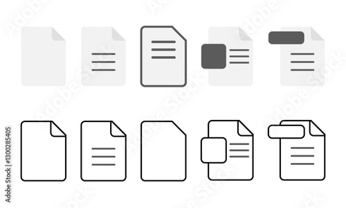 PC ファイル ドキュメント アイコン ベクター  10セット (AI) - PC File document Icon vector  10 Bundle