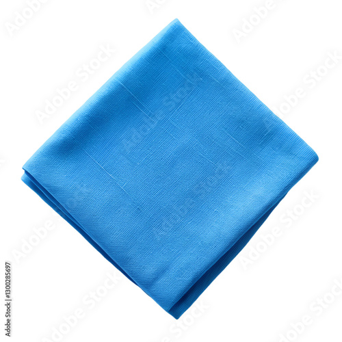 Blue napkin isolated on transparent background