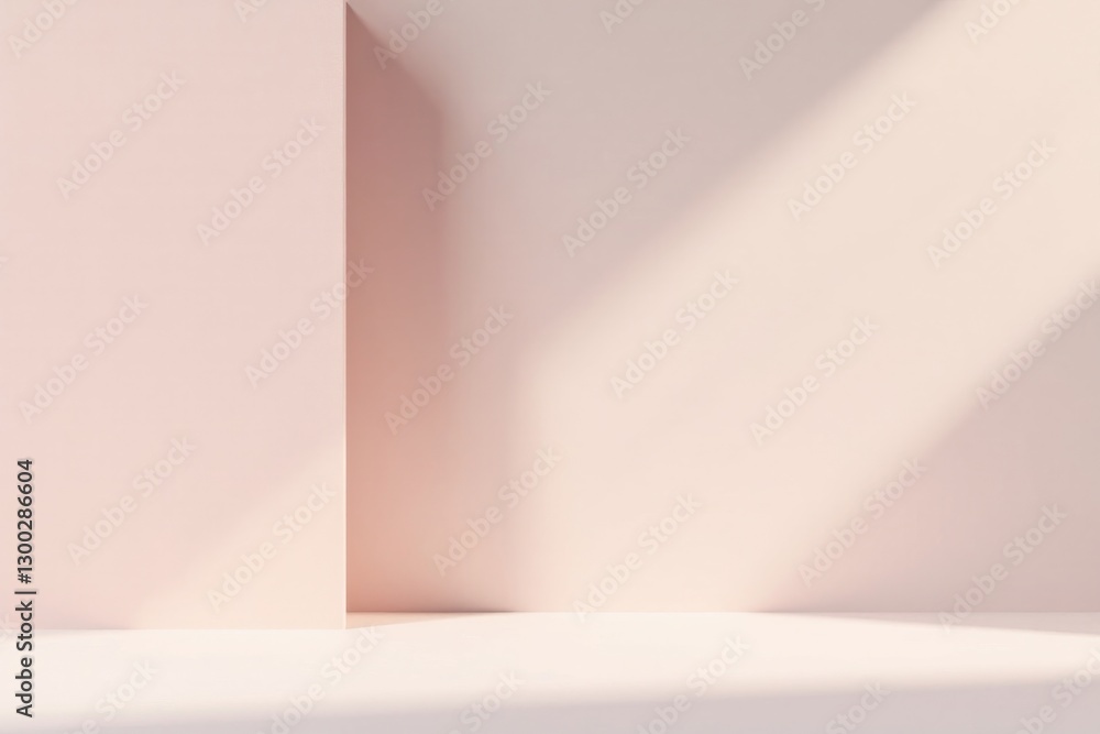 Pastel Pink Room Corner with Subtle Light and Shadow for Minimalist Design Pastel Pink Room Corner with Subtle Light and Shadow for Minimalist Design