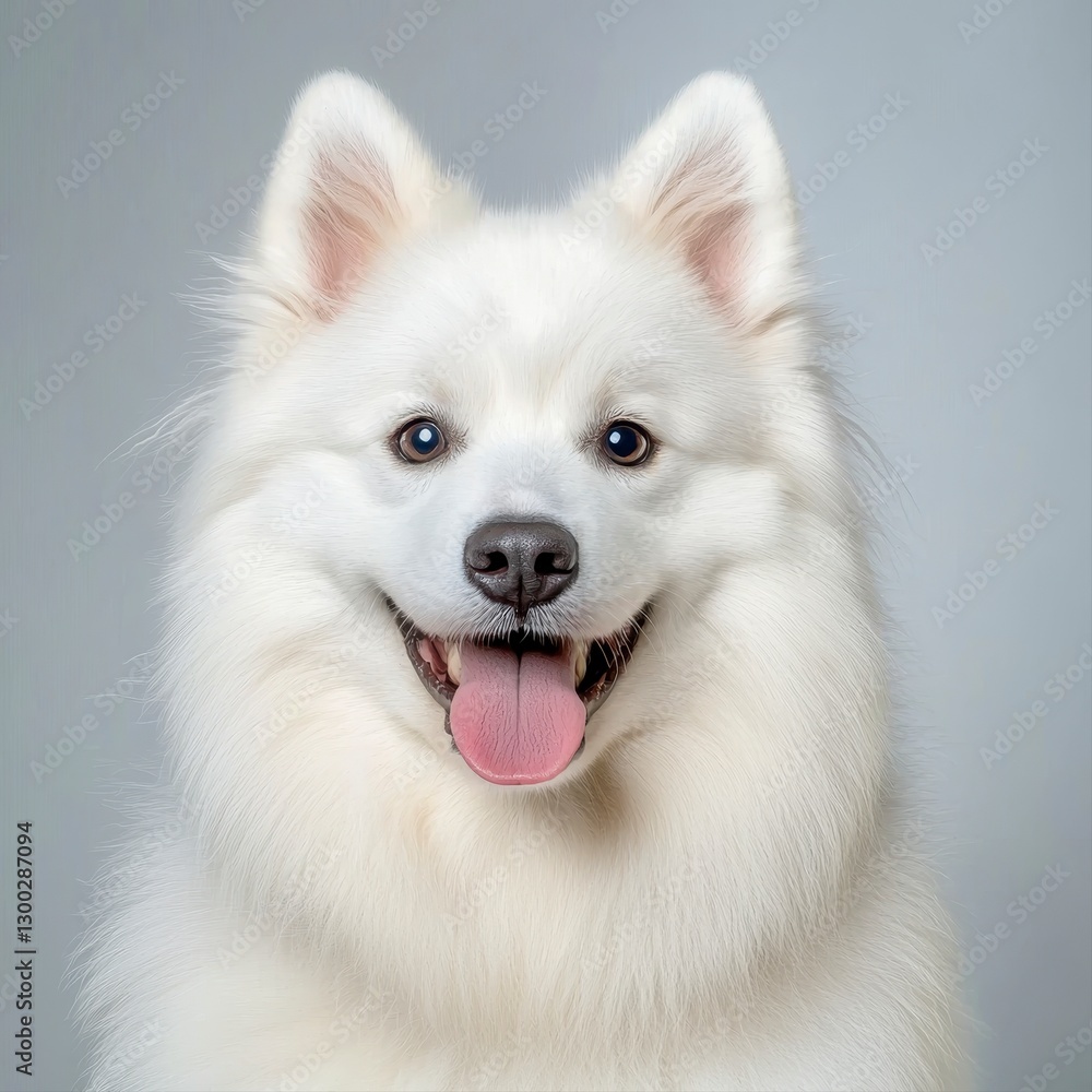 Striking white dog with beautiful blue eyes capturing attention with its unique features and playful expression Striking white dog with beautiful blue eyes capturing attention with its unique features and playful expression