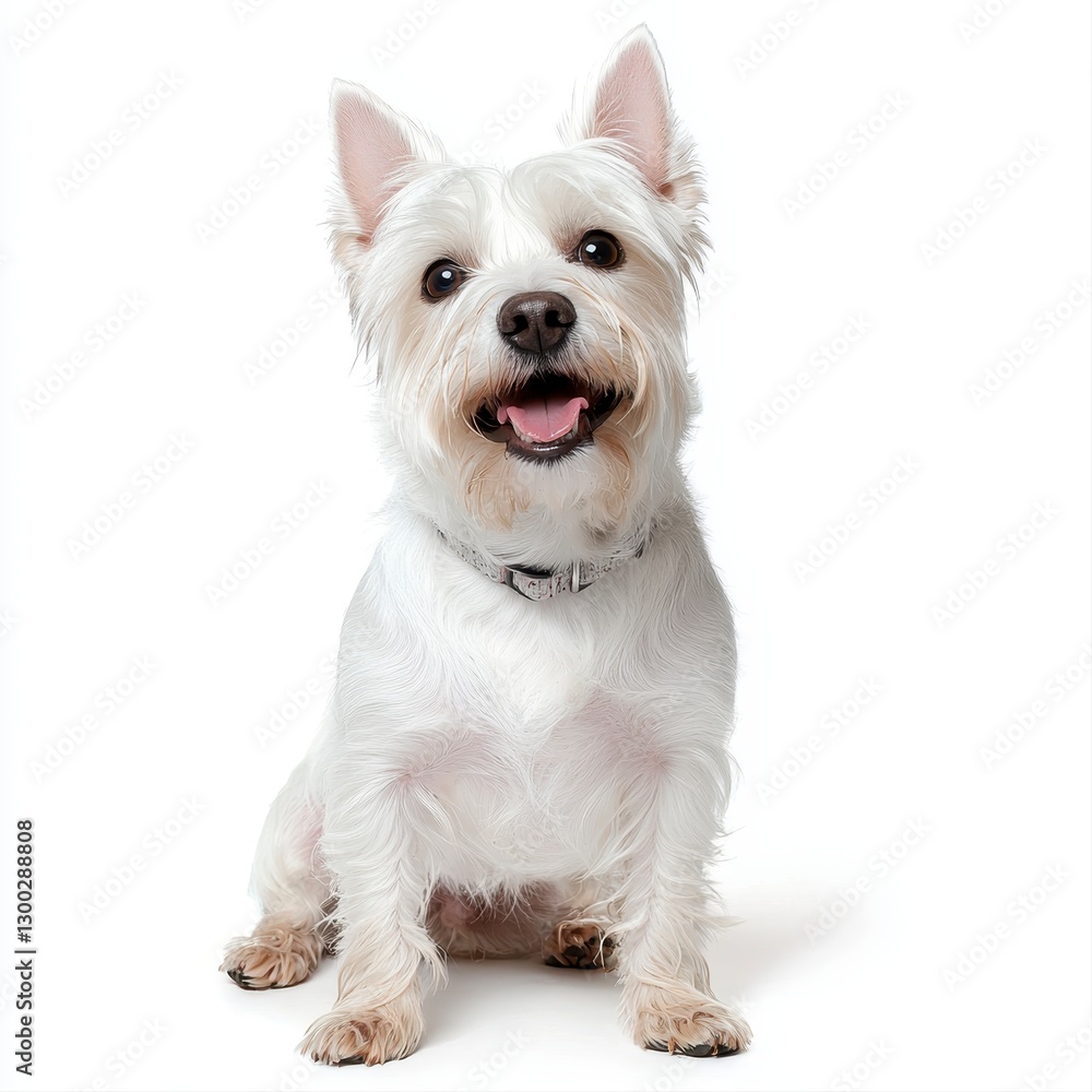 Playful dog enjoying a bright sunny day outdoors with a joyful expression and wagging tail in a natural setting