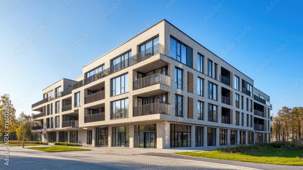 Modern Apartment Complex: Luxurious Living in a Serene Setting Modern Apartment Complex: Luxurious Living in a Serene Setting