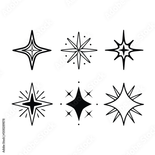Wallpaper Mural black and white stars Torontodigital.ca