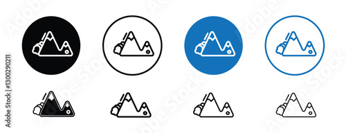 Set of 8 pixel perfect Avalanche icon with 1 unexpanded, 1 silhouette, a simple and clear avalanche icon representing snow or natural disaster.