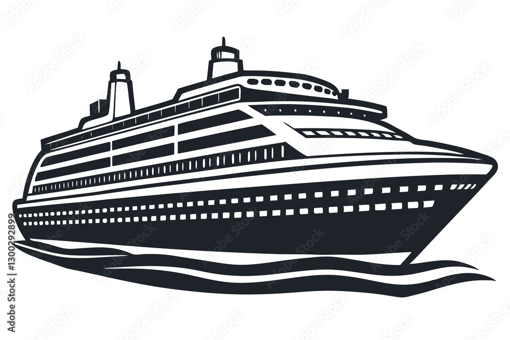 Cruise Black and White Isolated Icon Vector illustration Cruise Black and White Isolated Icon Vector illustration