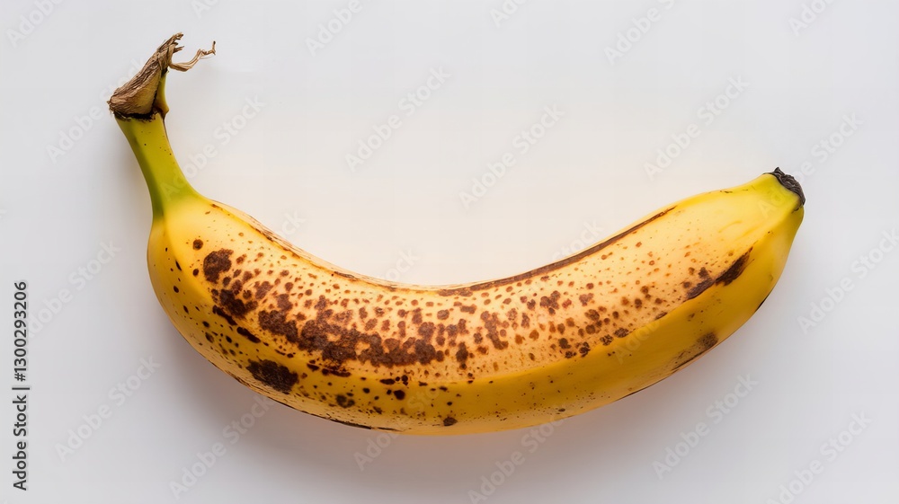Ripe banana with brown spots isolated on white background, overripe fruit with natural imperfections, healthy tropical snack rich in potassium and antioxidants, perfect for smoothies and baking.
Ripe banana with brown spots isolated on white background, overripe fruit with natural imperfections, healthy tropical snack rich in potassium and antioxidants, perfect for smoothies and baking.