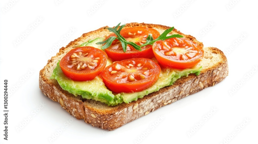 Avocado toast with cherry tomatoes, studio shot Avocado toast with cherry tomatoes, studio shot
