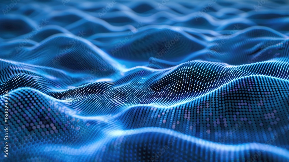 Wonderful picture of micro light sparkling particles scattered across blue flowing wave, create abstract bokeh style perfect for background design that evoke a sense of energetic and fantasy. AIG53. Wonderful picture of micro light sparkling particles scattered across blue flowing wave, create abstract bokeh style perfect for background design that evoke a sense of energetic and fantasy. AIG53.