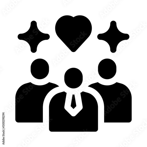 social bonding glyph icon