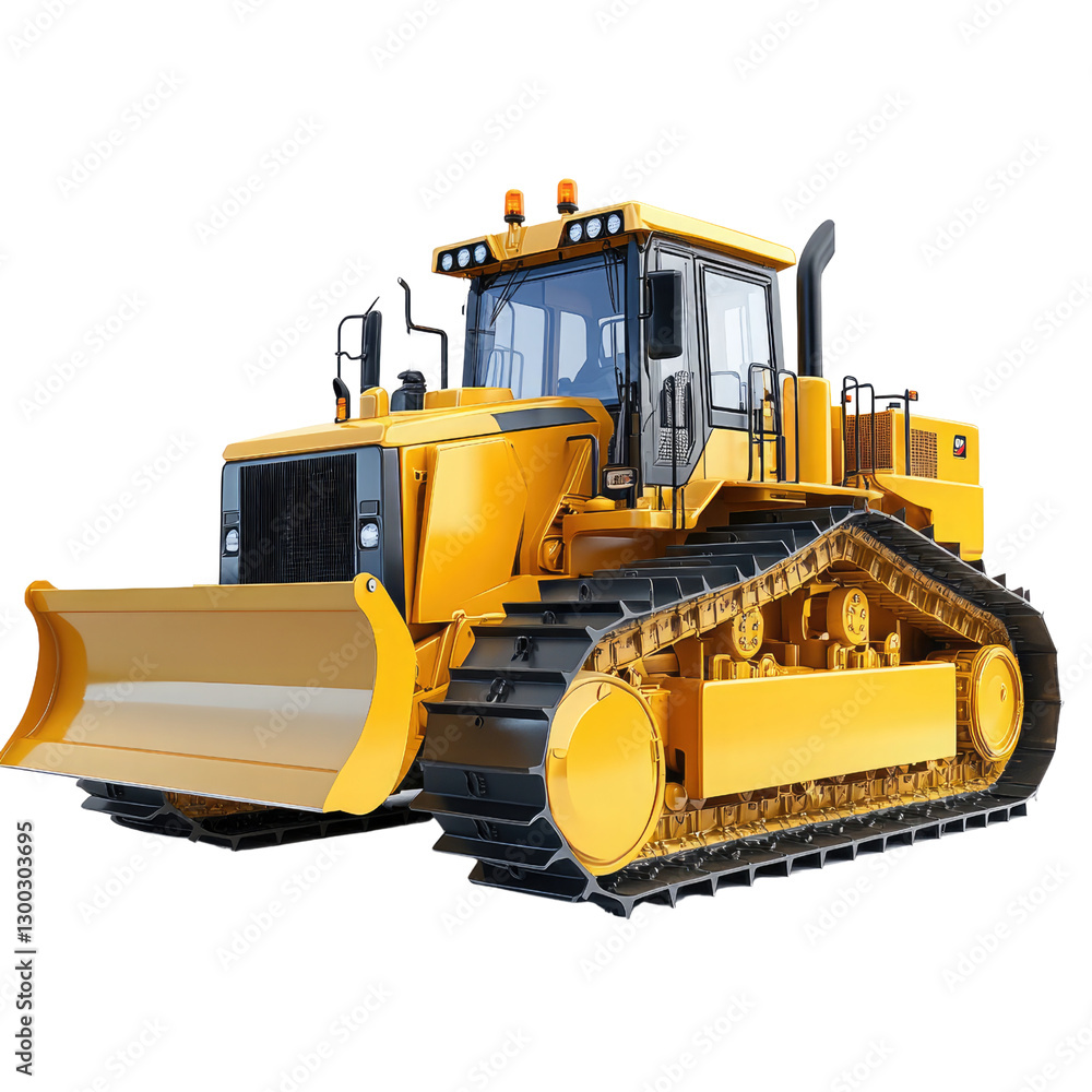 Fototapeta premium bulldozer excavator isolated on white