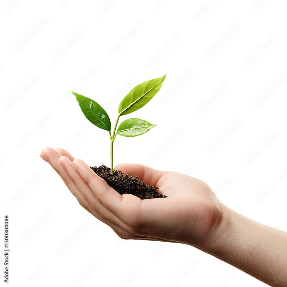 Hand holding growing graph, isolated Hand holding growing graph, isolated