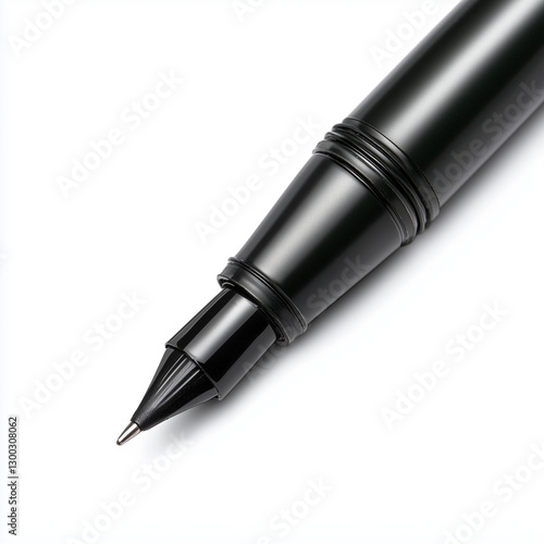 A black permanent marker with a thick chisel tip on white background