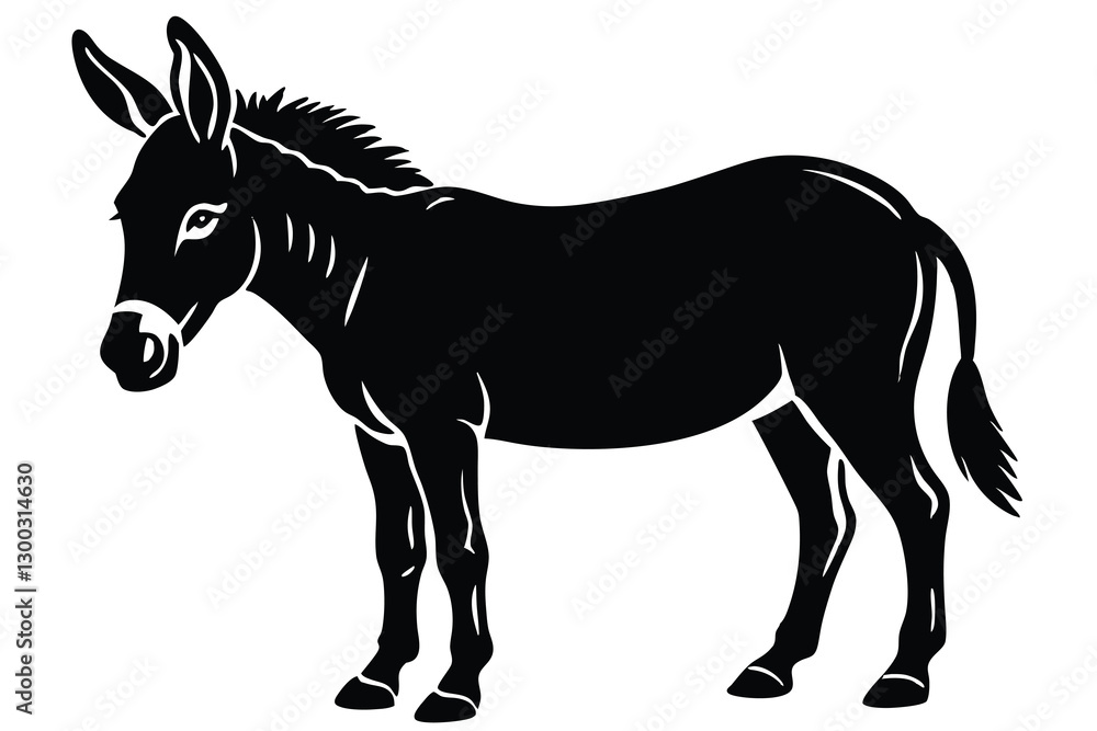 Obraz premium donkey silhouette Vector isolated on white background