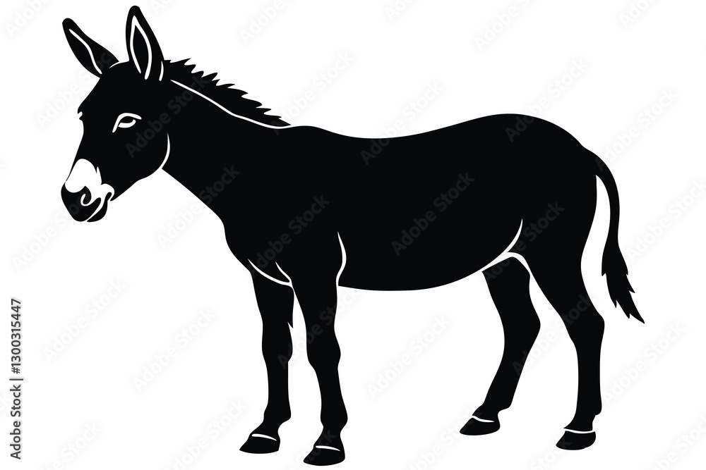 Obraz premium donkey silhouette Vector isolated on white background