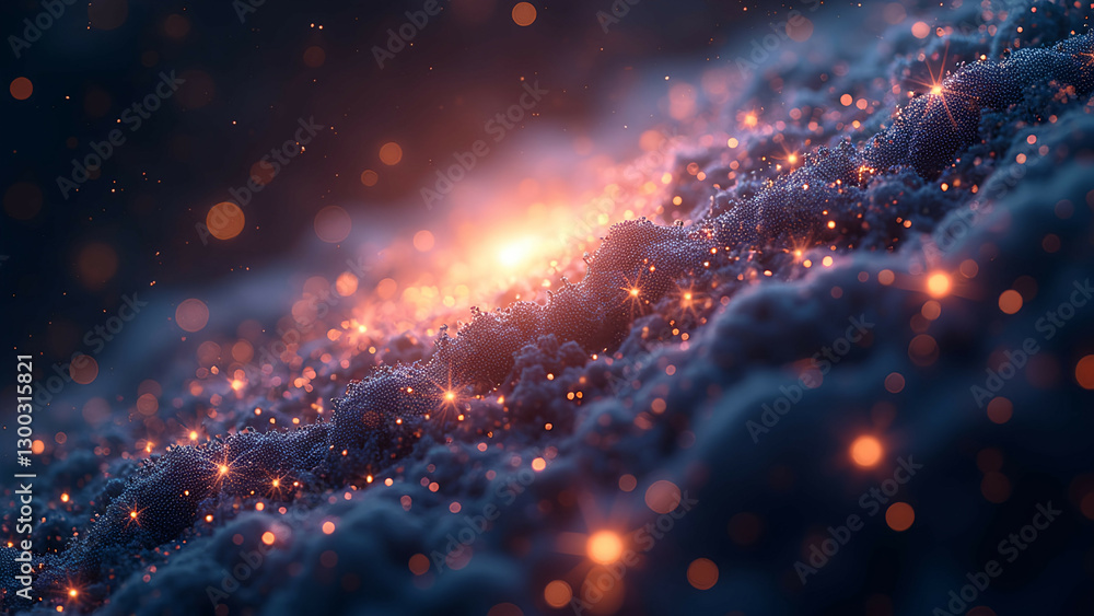 Obraz premium quantum strings space nebula cosmic pattern