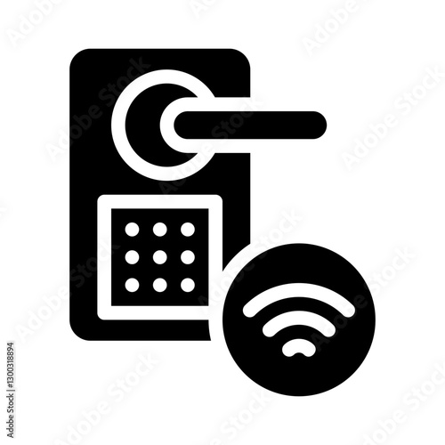 smart lock glyph icon